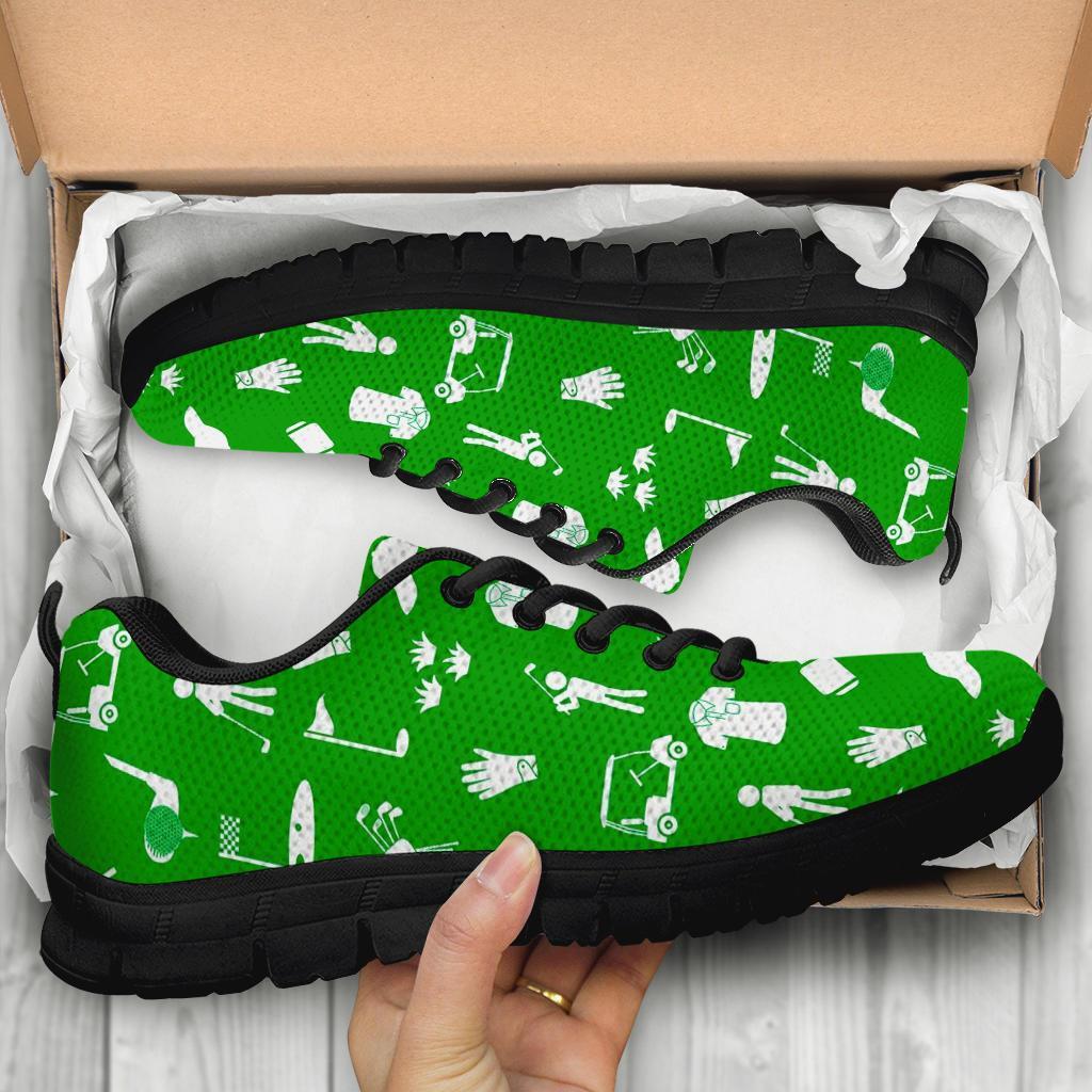 Golf Green Pattern Print Sneaker Shoes For Men Women-grizzshop