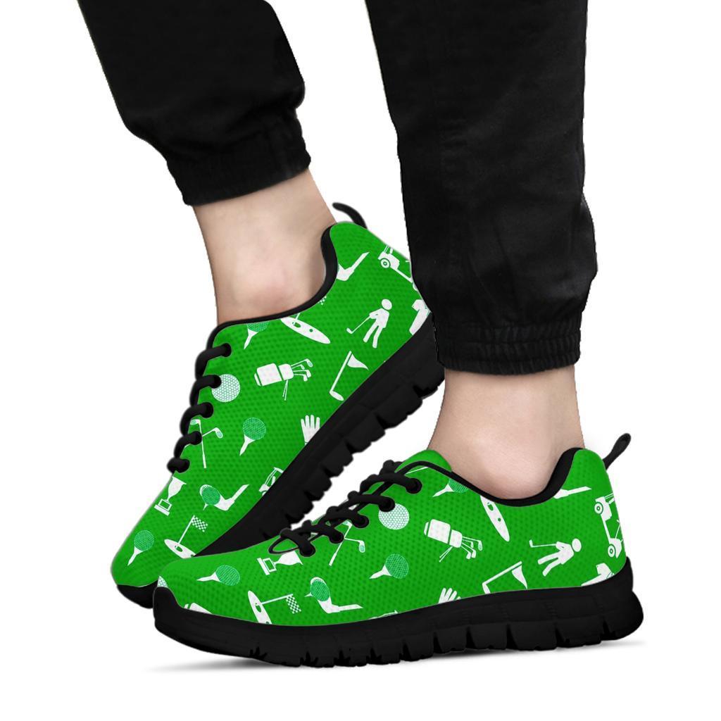 Golf Green Pattern Print Sneaker Shoes For Men Women-grizzshop