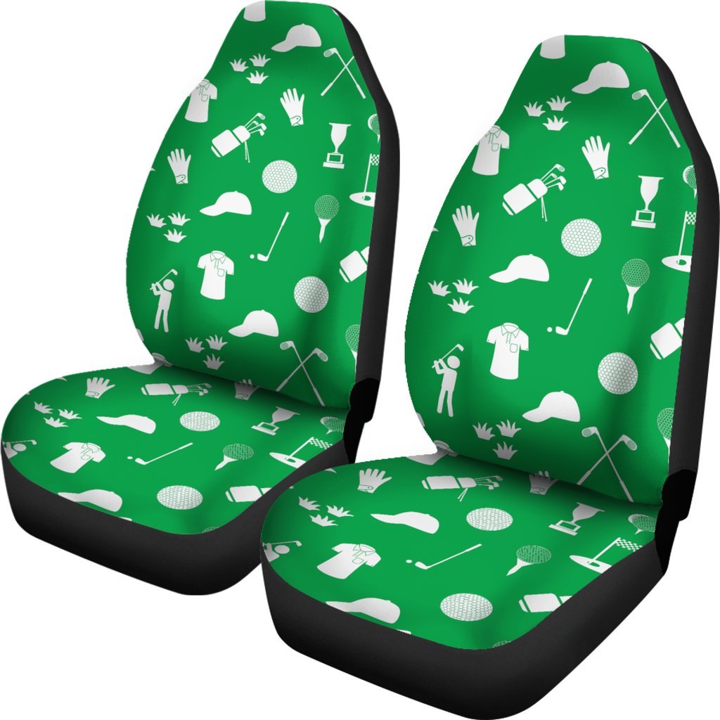 Golf Green Pattern Print Universal Fit Car Seat Covers-grizzshop