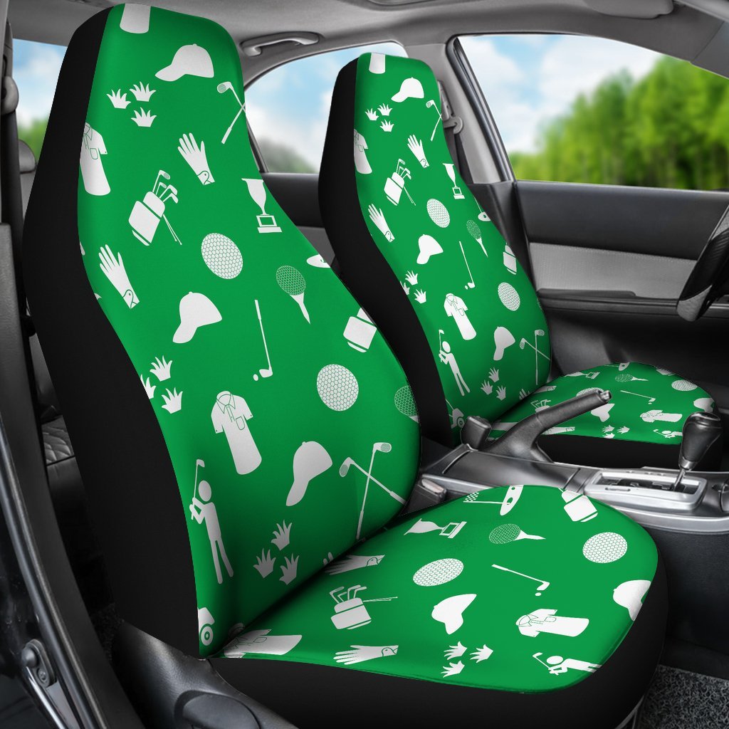 Golf Green Pattern Print Universal Fit Car Seat Covers-grizzshop