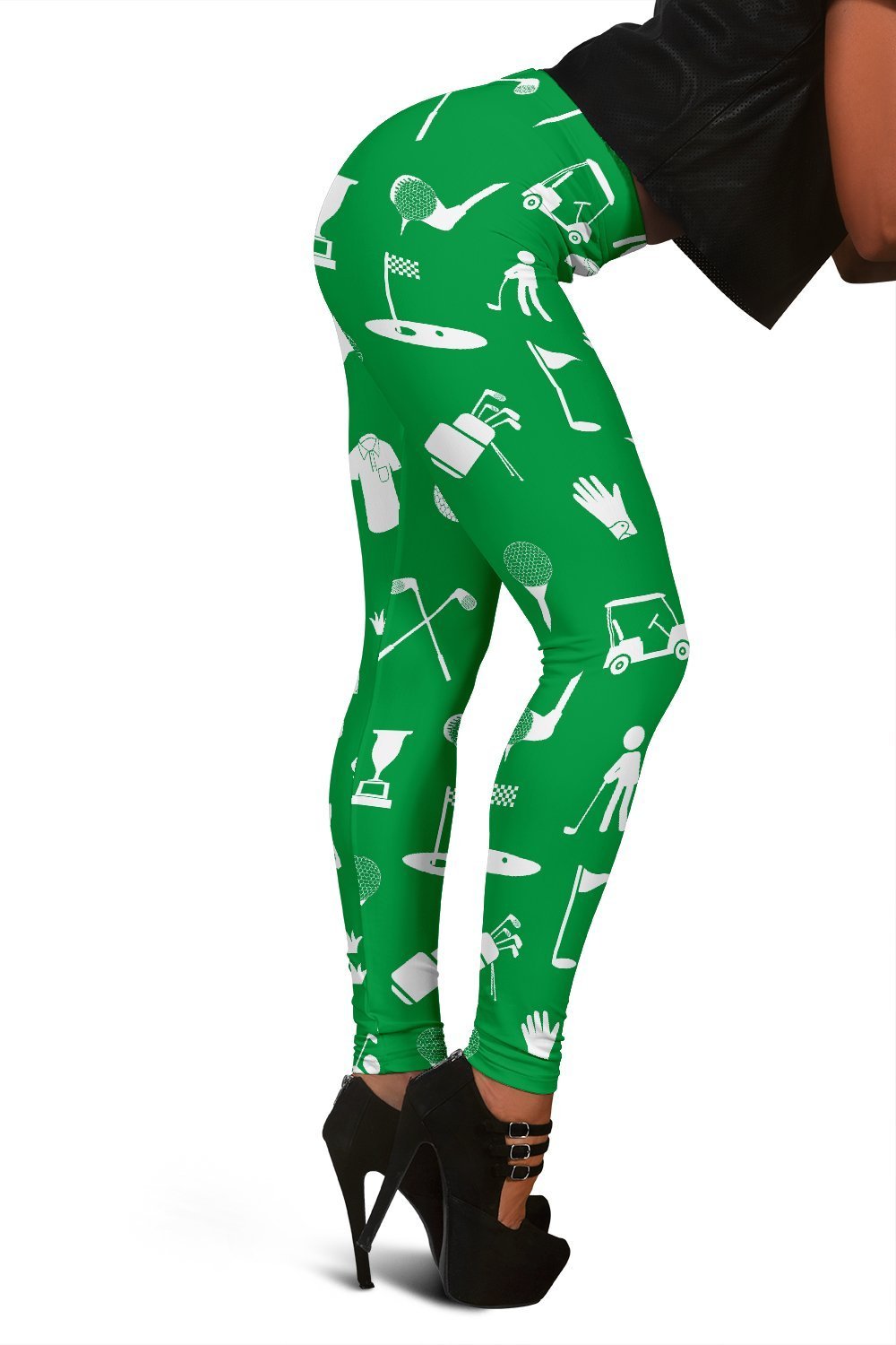 Golf Green Pattern Print Women Leggings-grizzshop