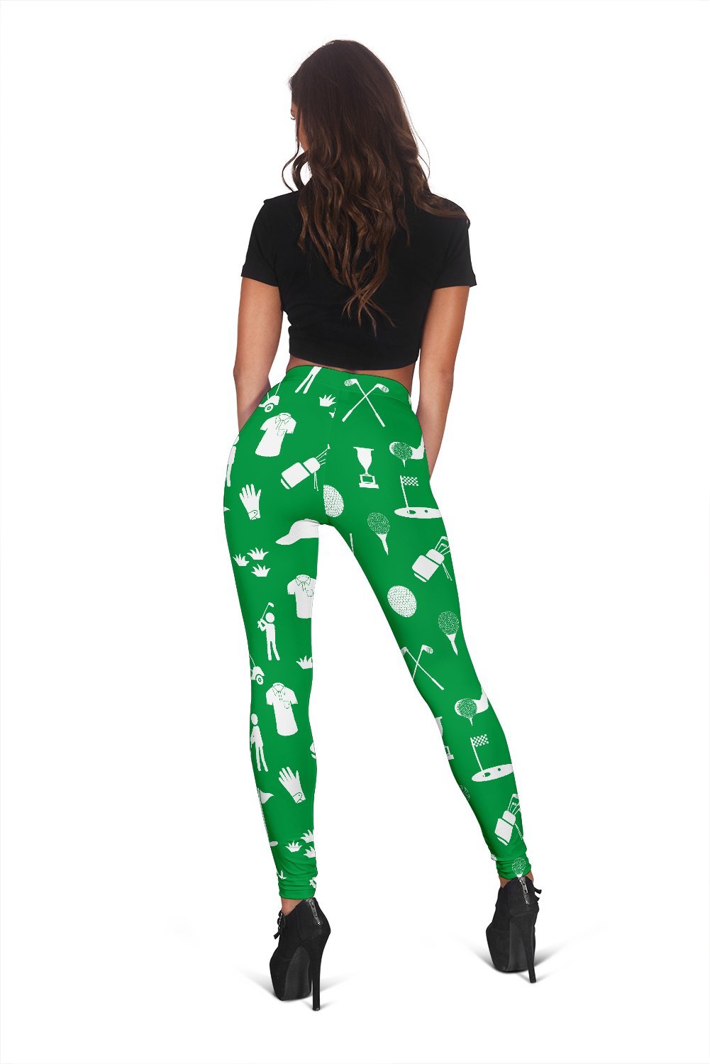 Golf Green Pattern Print Women Leggings-grizzshop