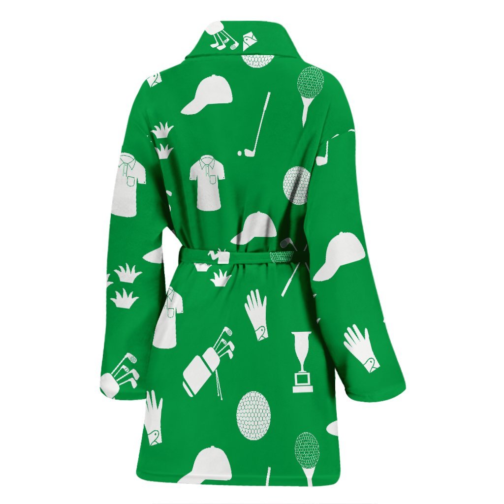 Golf Green Pattern Print Women Long Robe-grizzshop