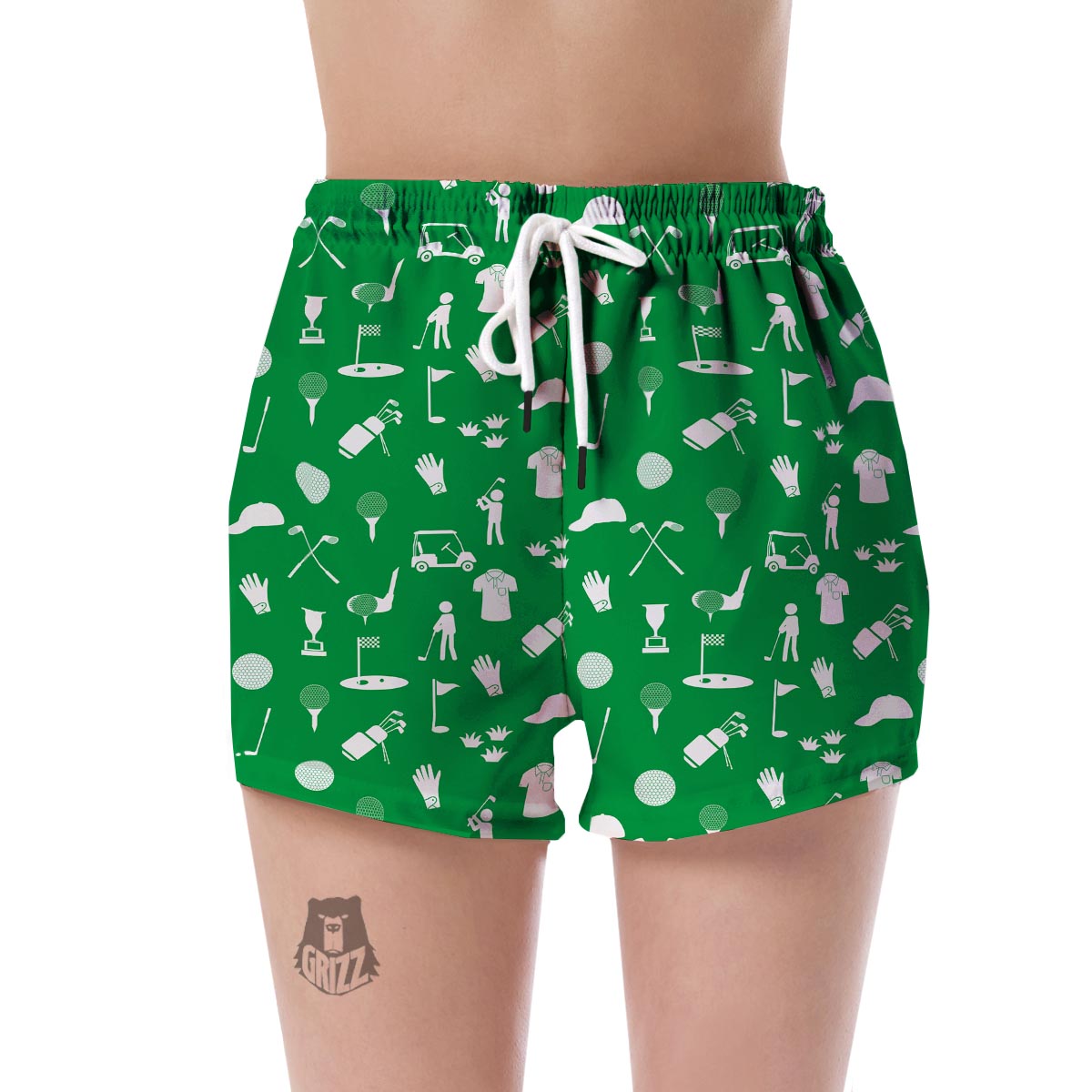 Golf Green Pattern Print Women's Shorts-grizzshop