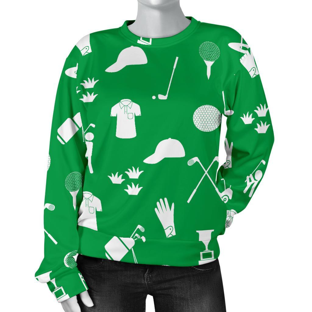 Golf Green Pattern Print Women's Sweatshirt-grizzshop
