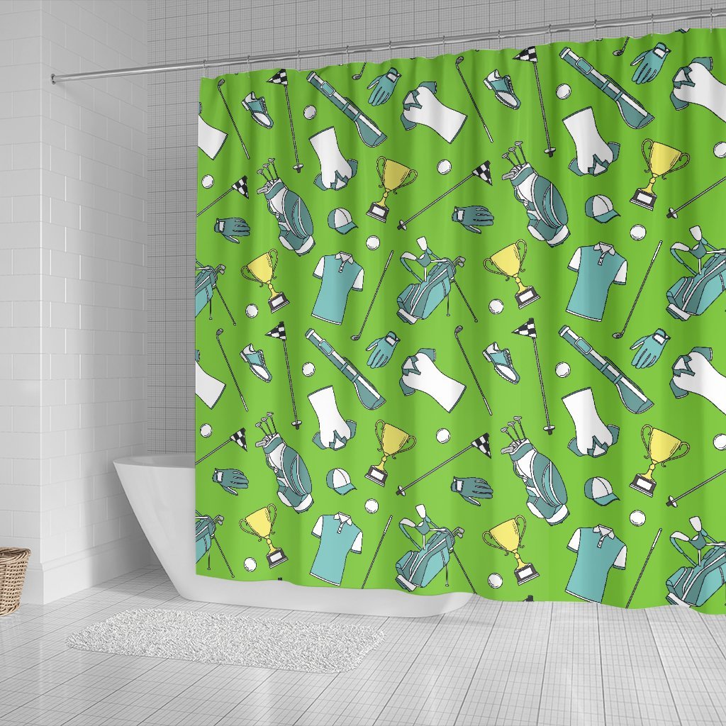 Golf Green Print Pattern Bathroom Shower Curtain-grizzshop