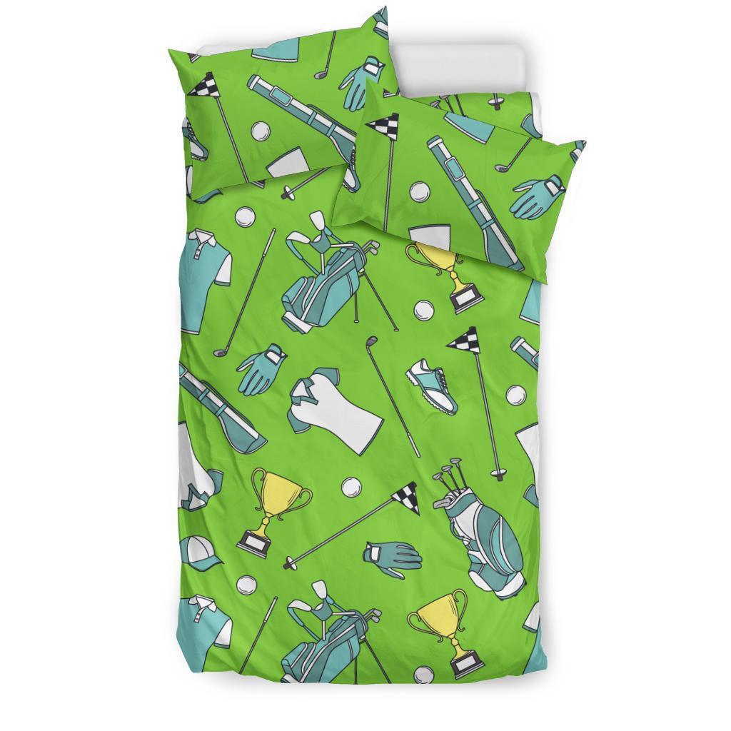 Golf Green Print Pattern Duvet Cover Bedding Set-grizzshop