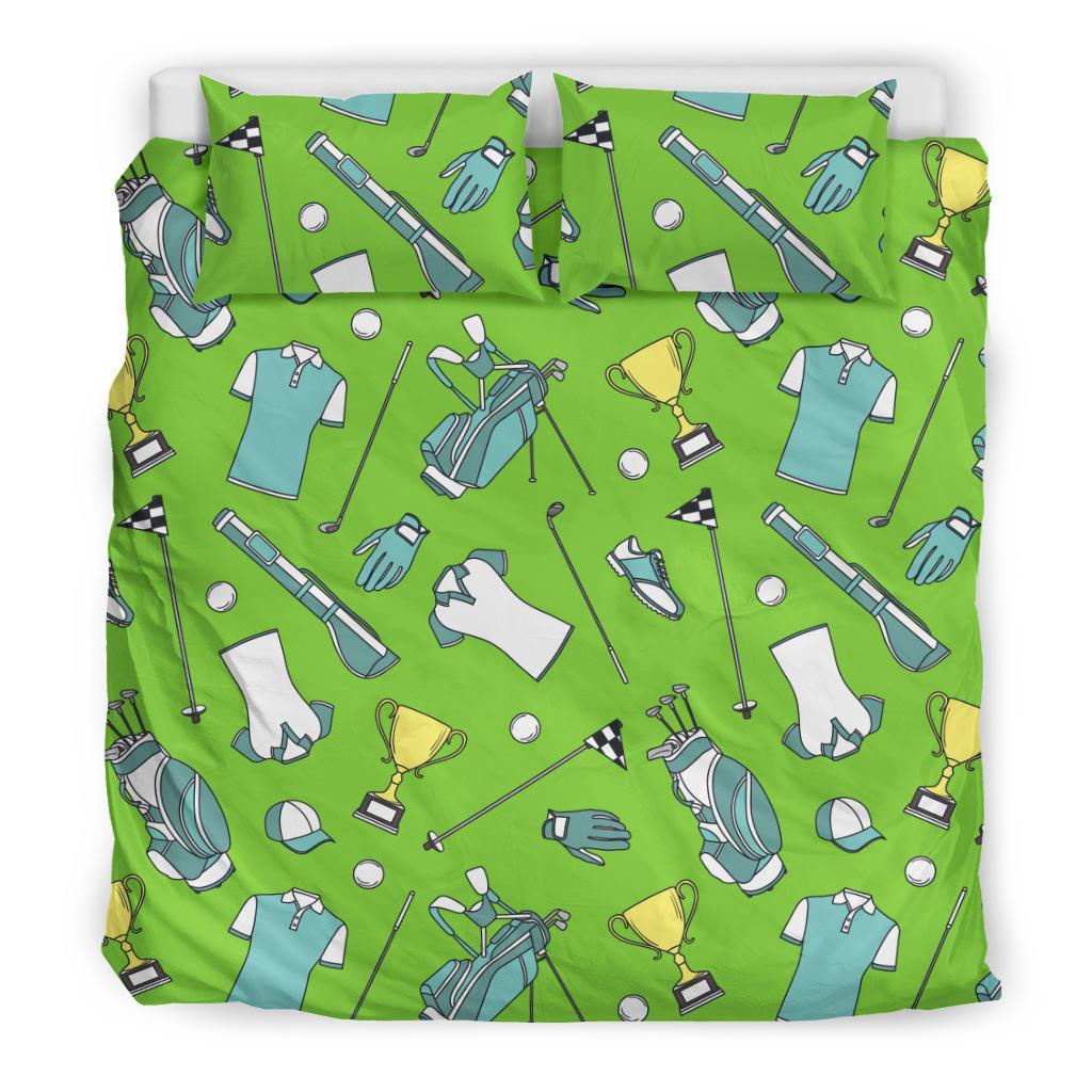 Golf Green Print Pattern Duvet Cover Bedding Set-grizzshop