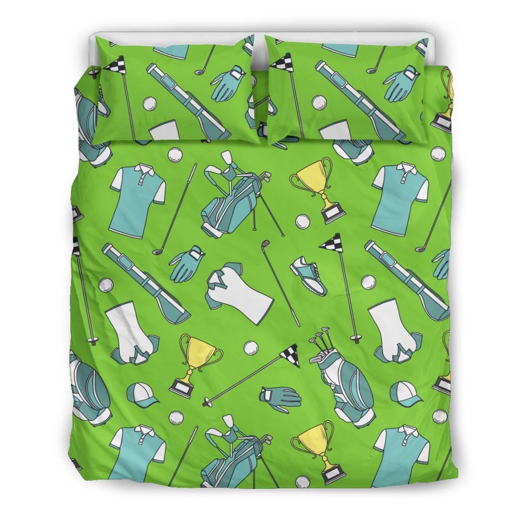 Golf Green Print Pattern Duvet Cover Bedding Set-grizzshop