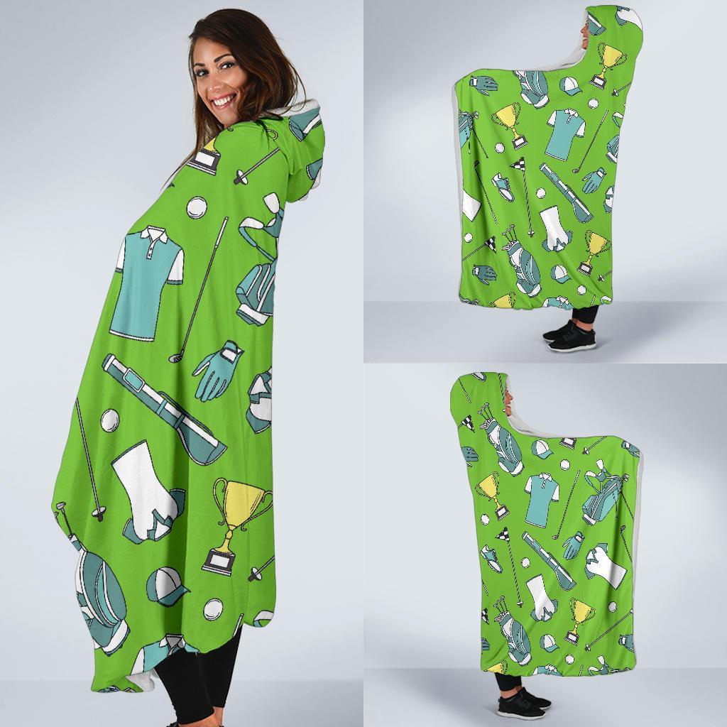 Golf Green Print Pattern Hooded Blanket-grizzshop