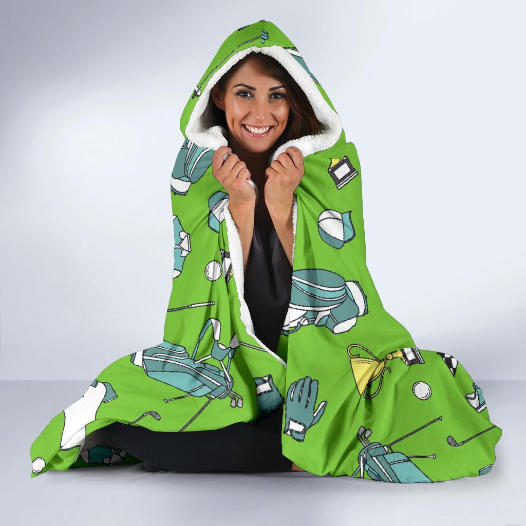 Golf Green Print Pattern Hooded Blanket-grizzshop