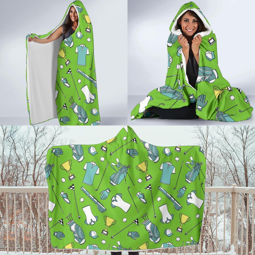 Golf Green Print Pattern Hooded Blanket-grizzshop