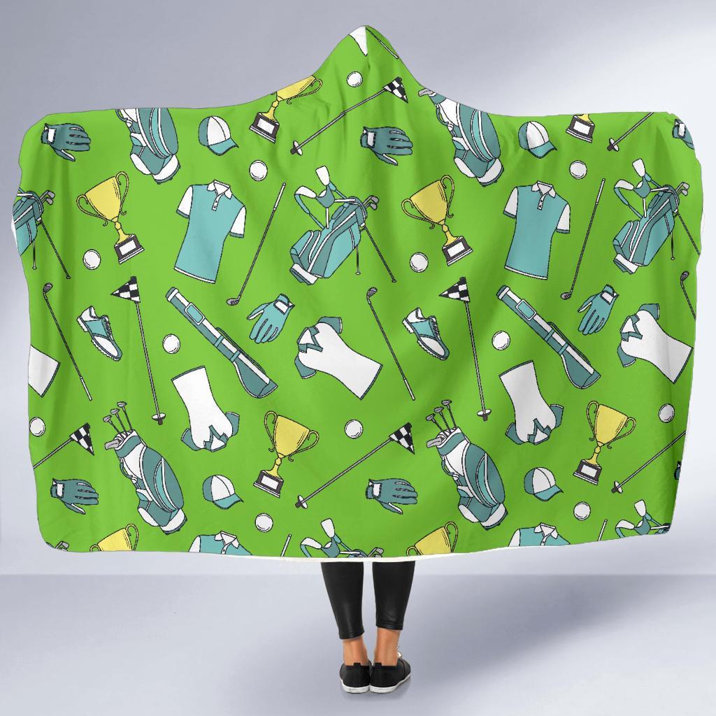 Golf Green Print Pattern Hooded Blanket-grizzshop