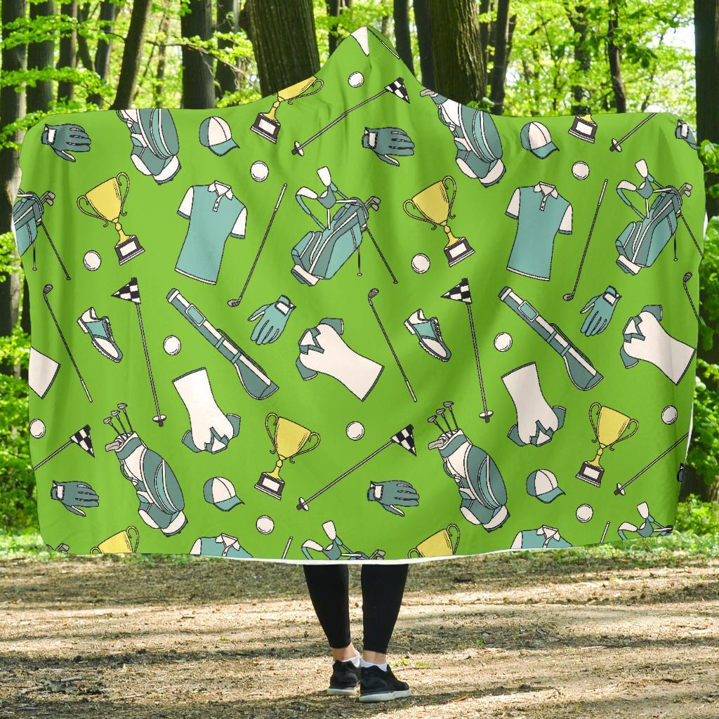 Golf Green Print Pattern Hooded Blanket-grizzshop