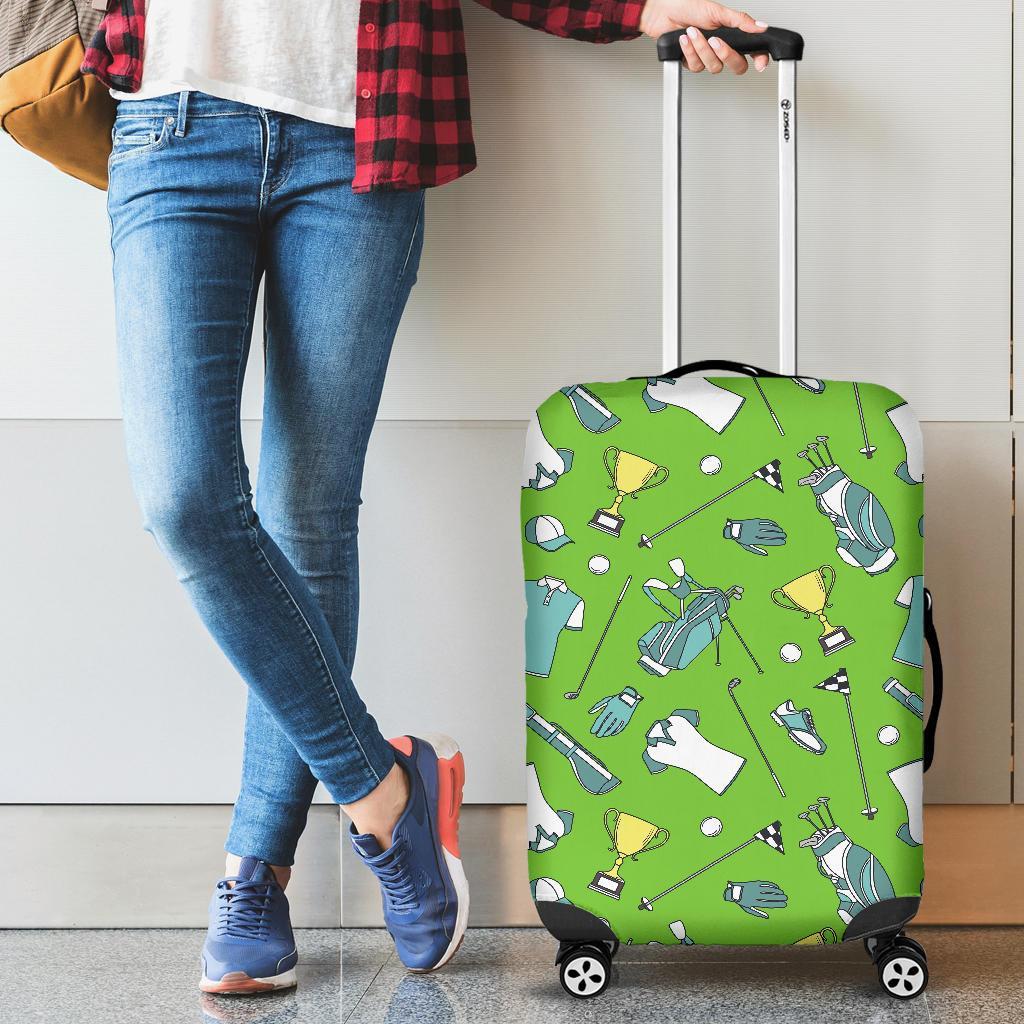 Golf Green Print Pattern Luggage Cover Protector-grizzshop