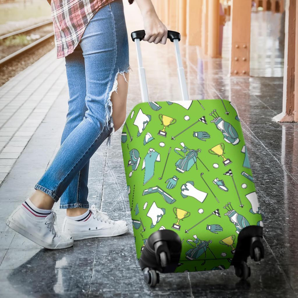 Golf Green Print Pattern Luggage Cover Protector-grizzshop