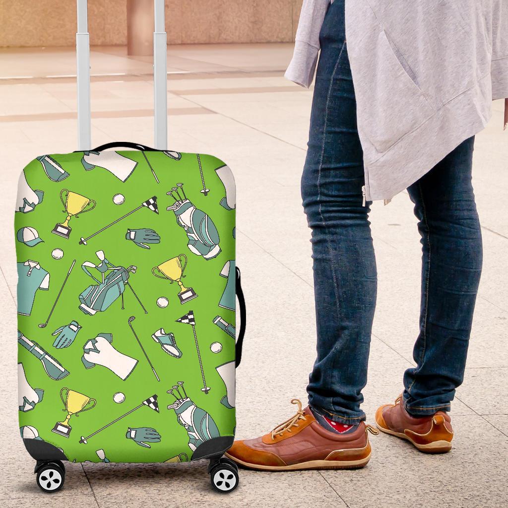 Golf Green Print Pattern Luggage Cover Protector-grizzshop