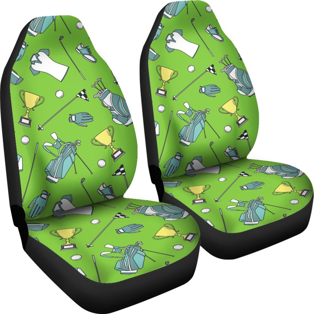 Golf Green Print Pattern Universal Fit Car Seat Covers-grizzshop