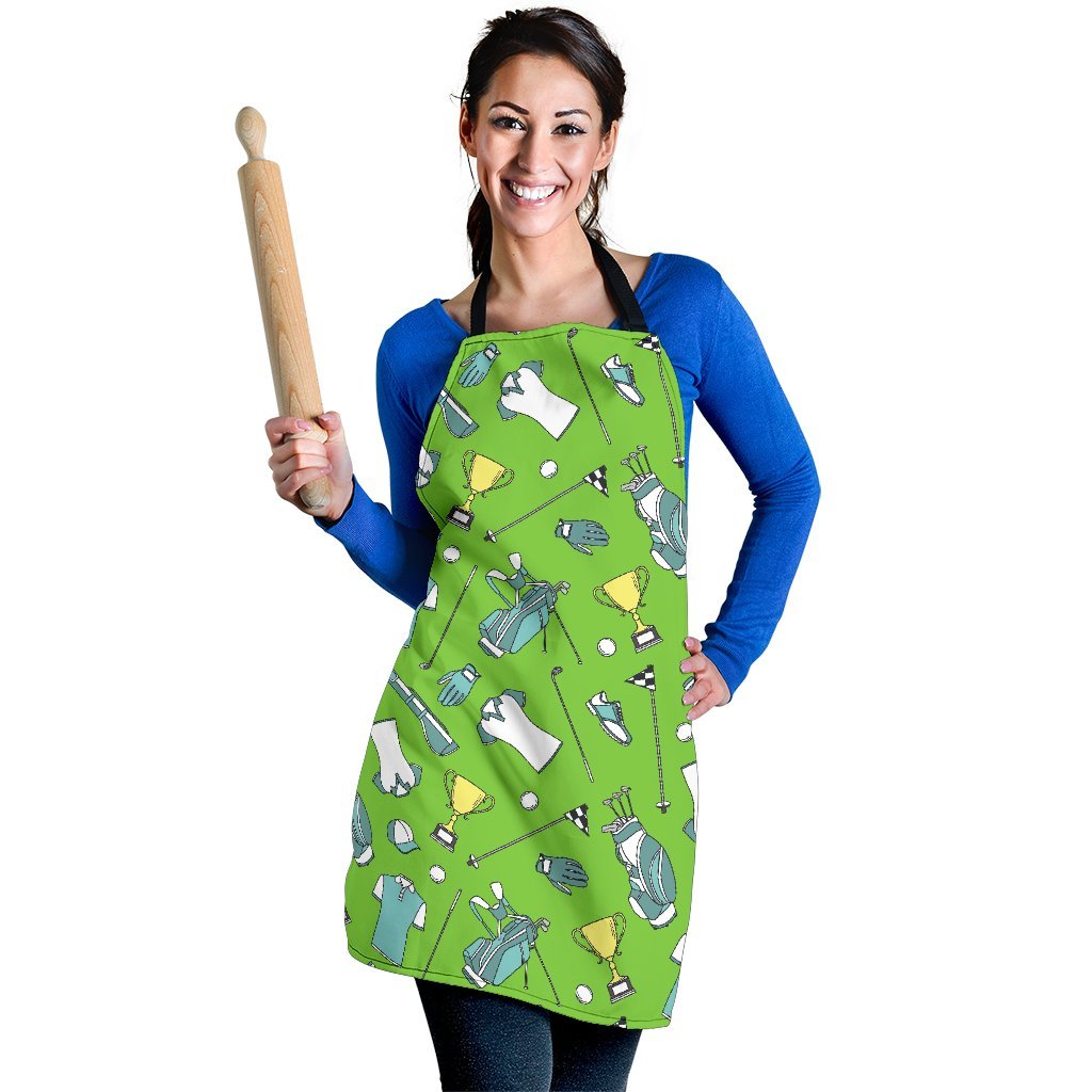 Golf Green Print Pattern Women's Apron-grizzshop