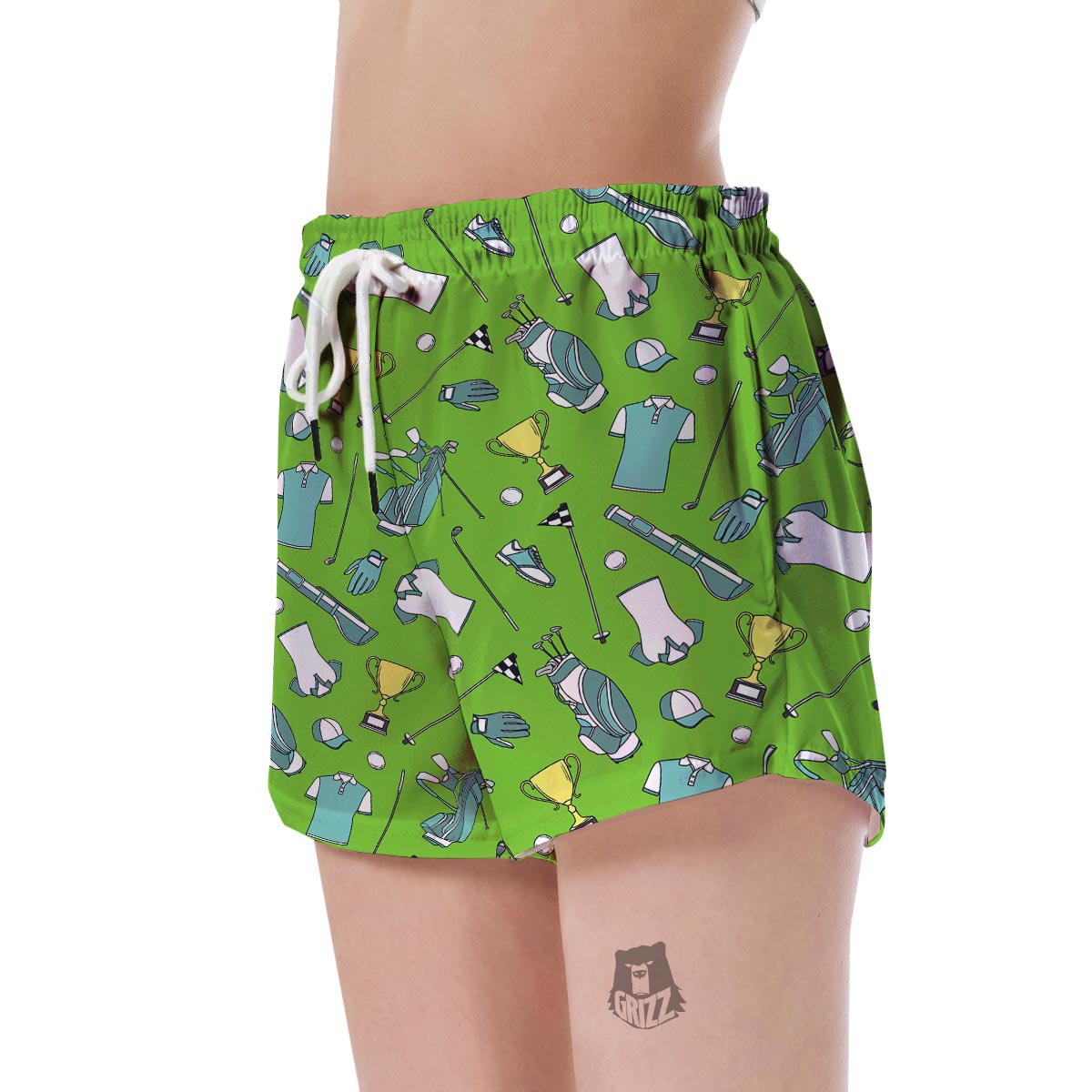 Golf Green Print Pattern Women's Shorts-grizzshop