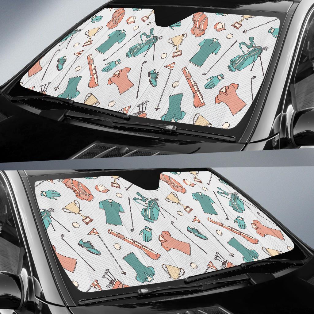 Golf Pattern Print Car Sun Shade-grizzshop