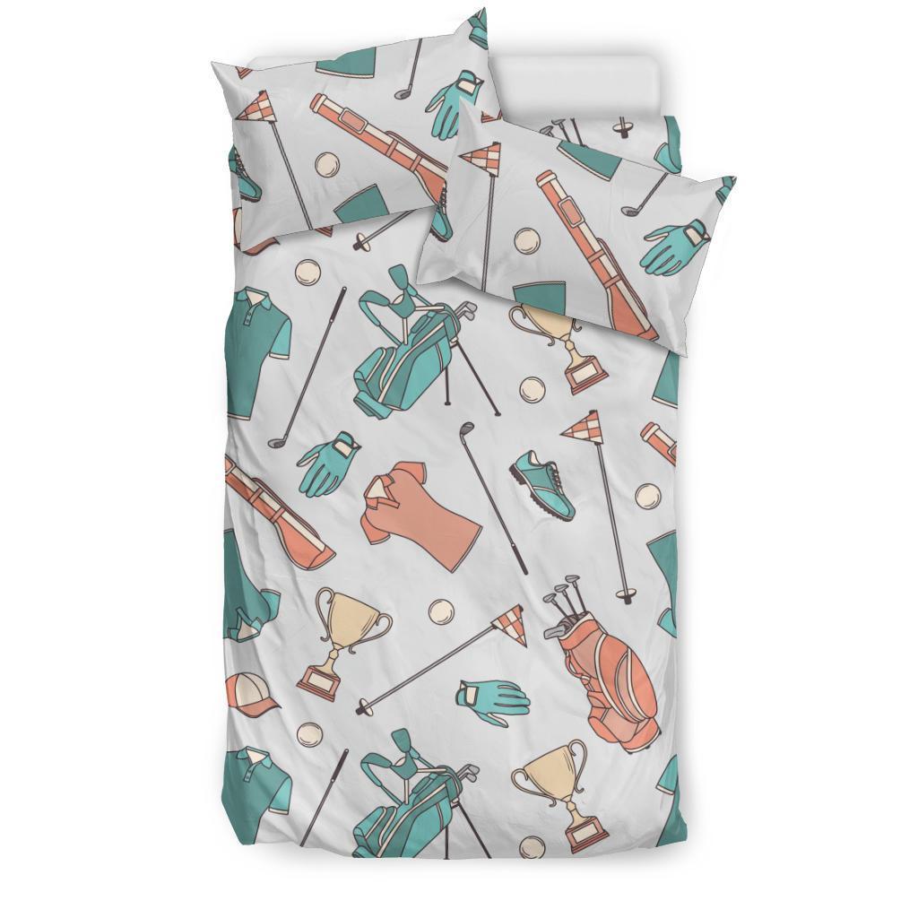 Golf Pattern Print Duvet Cover Bedding Set-grizzshop