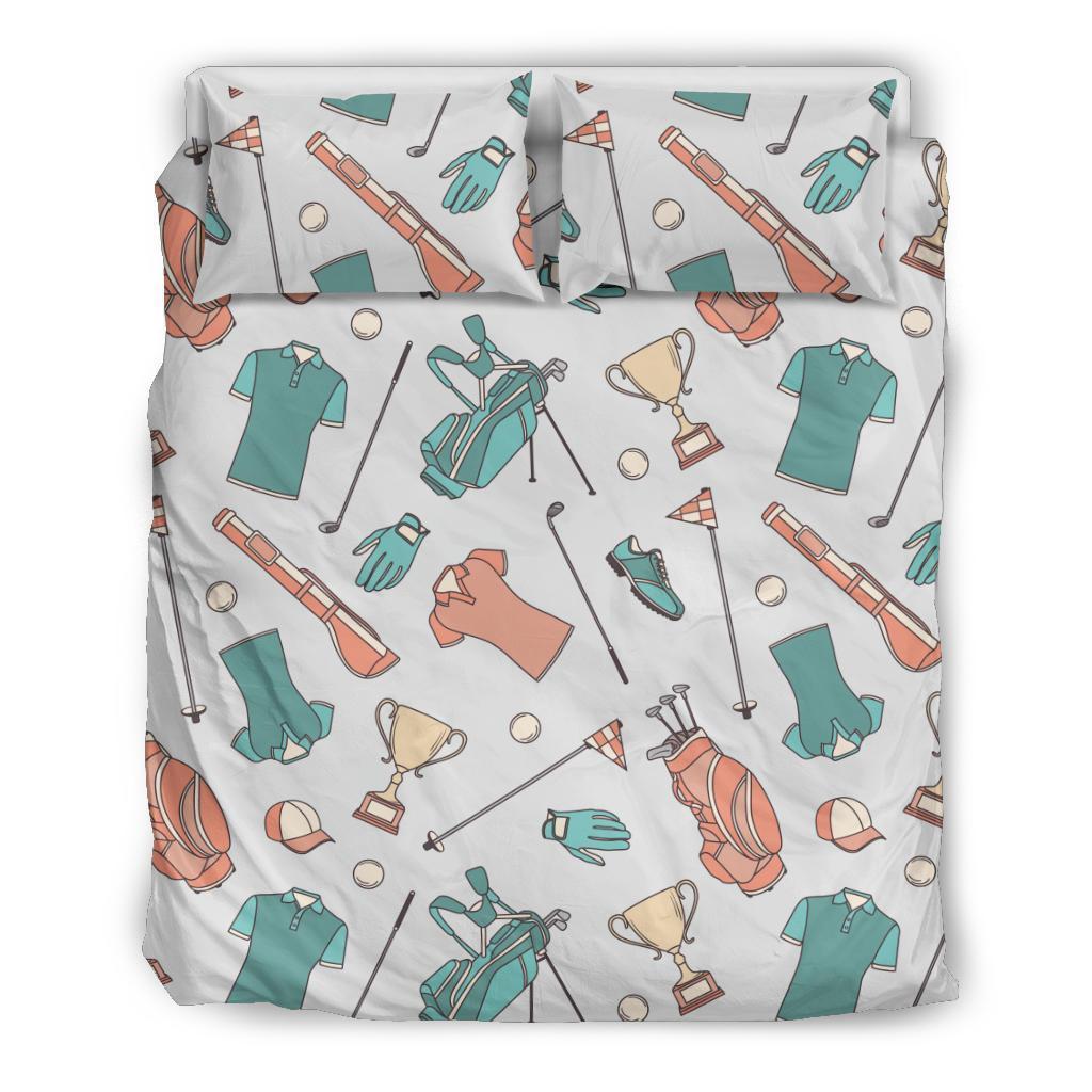 Golf Pattern Print Duvet Cover Bedding Set-grizzshop