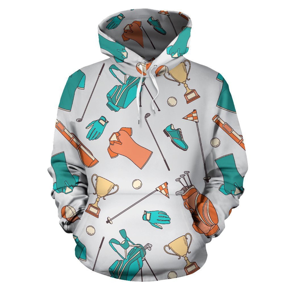 Golf Pattern Print Men Women Pullover Hoodie-grizzshop