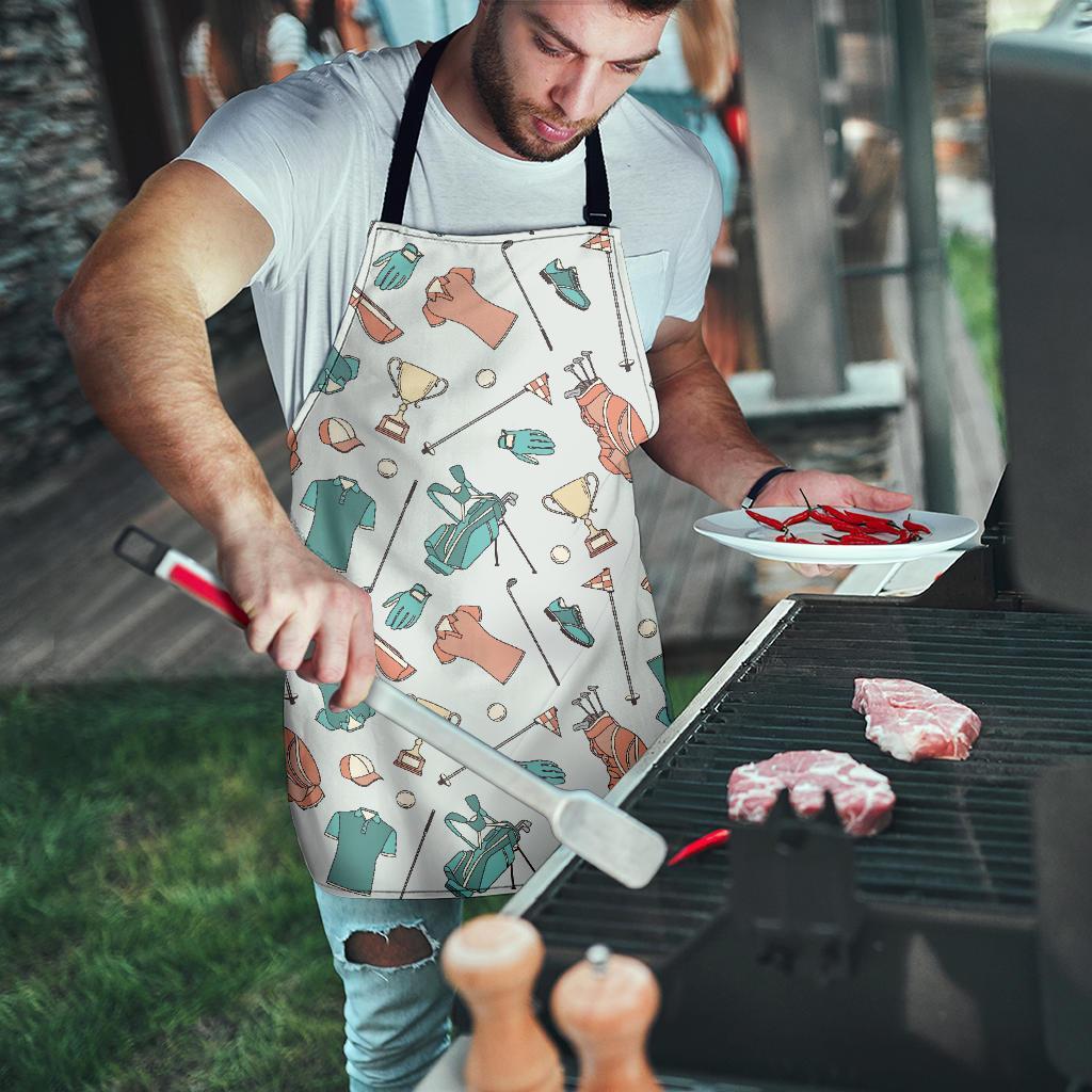 Golf Pattern Print Men's Apron-grizzshop
