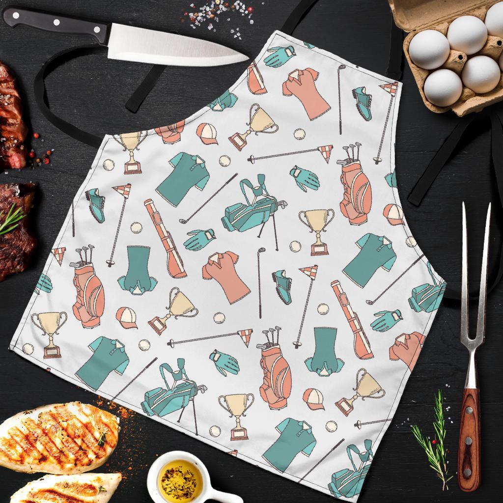 Golf Pattern Print Men's Apron-grizzshop