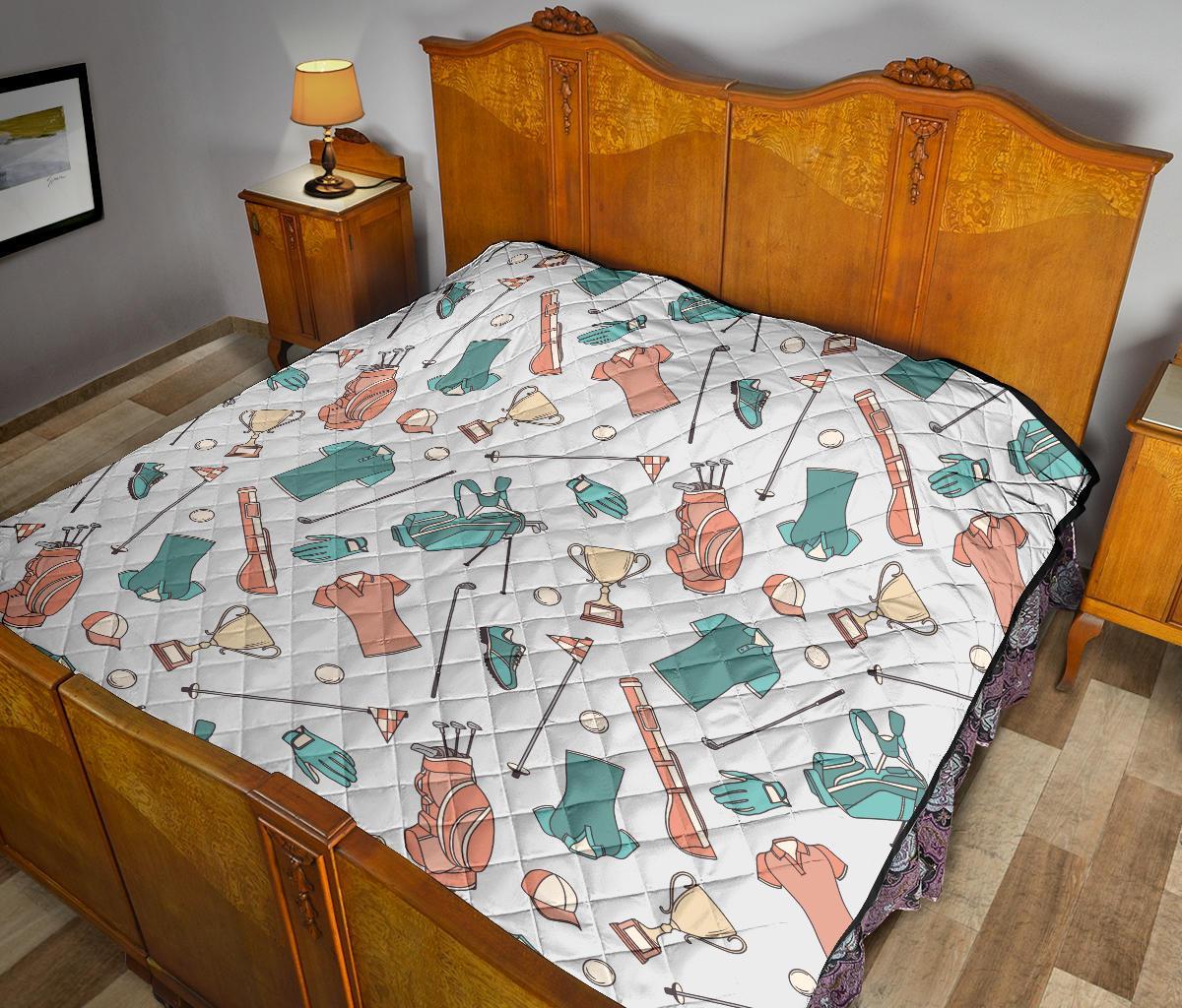 Golf Pattern Print Quilt-grizzshop