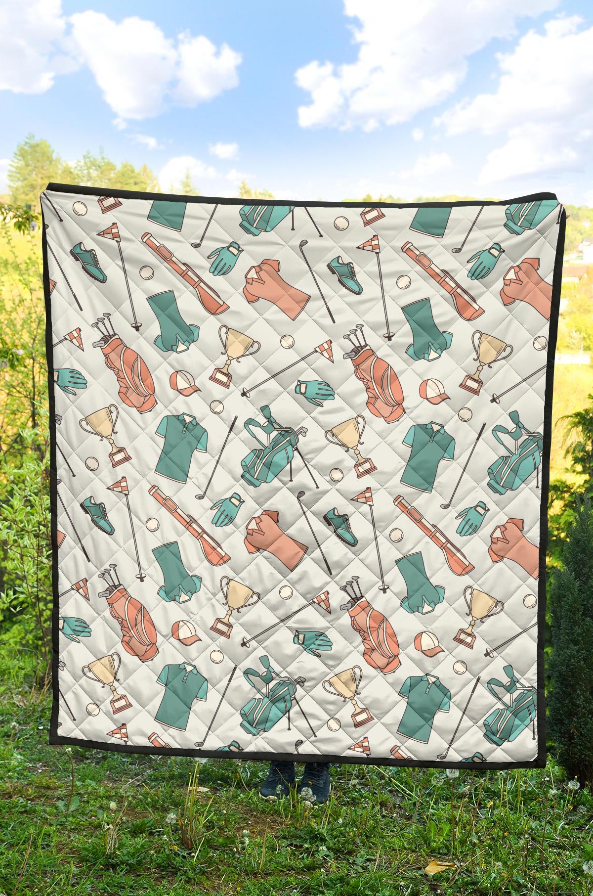 Golf Pattern Print Quilt-grizzshop