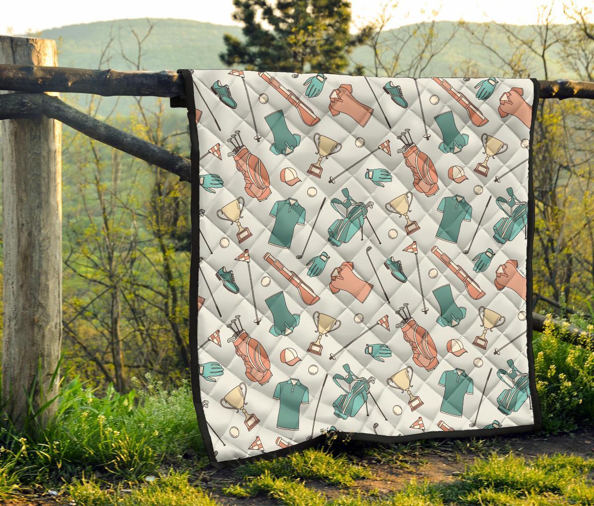 Golf Pattern Print Quilt-grizzshop