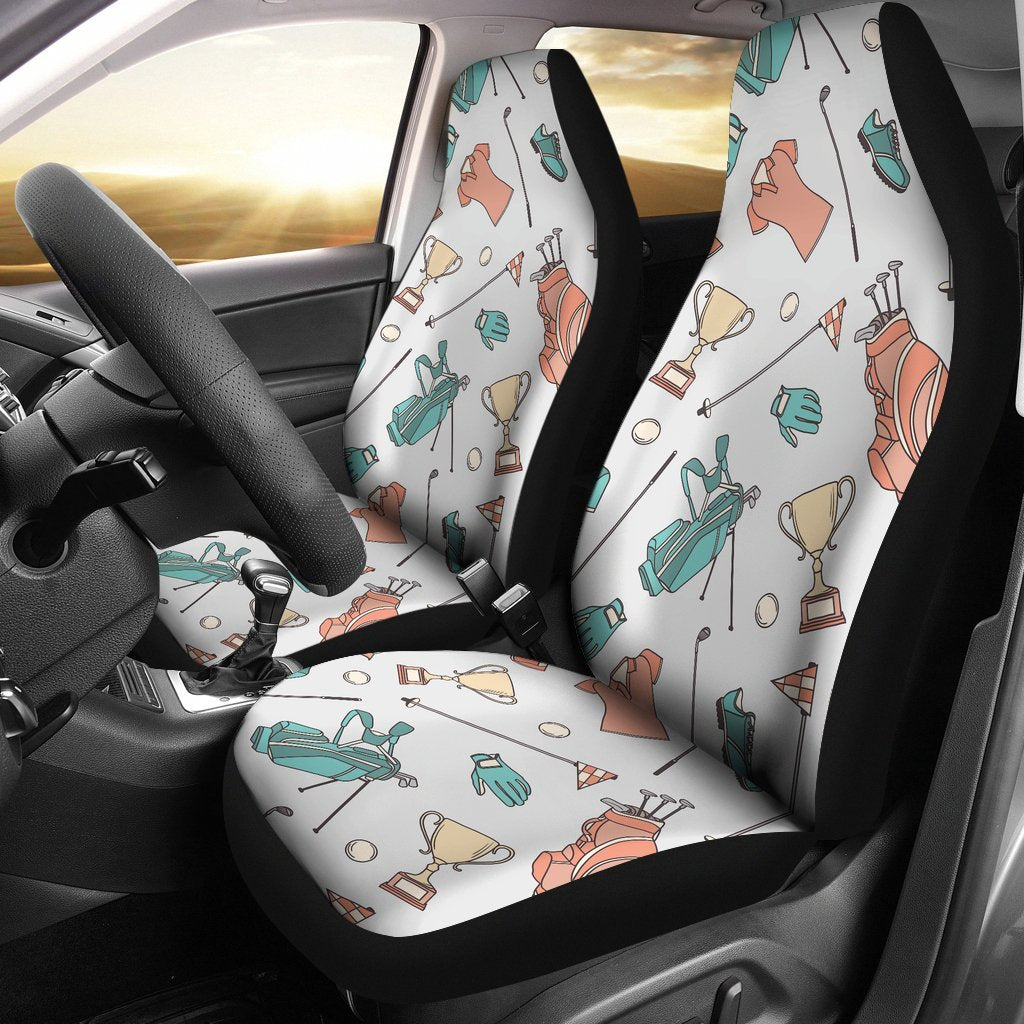 Golf Pattern Print Universal Fit Car Seat Covers-grizzshop