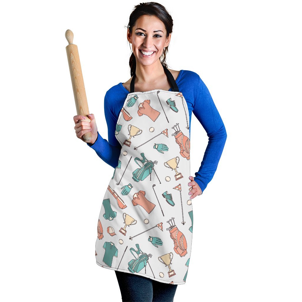 Golf Pattern Print Women's Apron-grizzshop