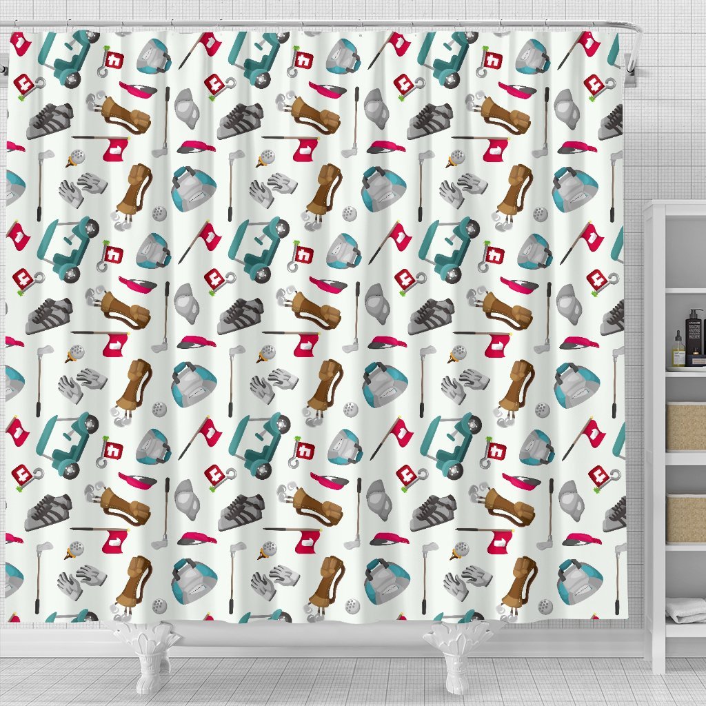 Golf Print Pattern Bathroom Shower Curtain-grizzshop