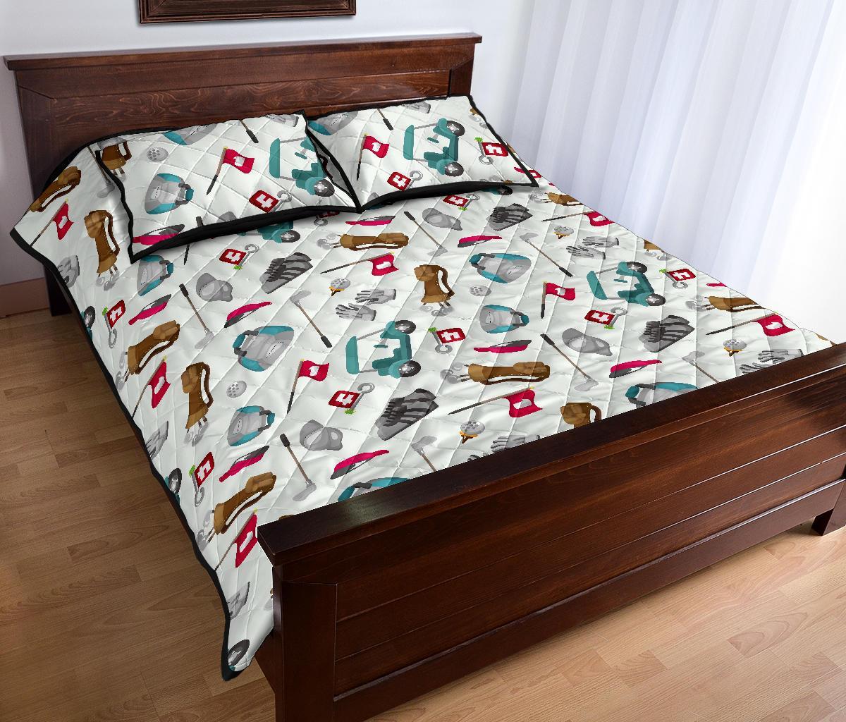 Golf Print Pattern Bed Set Quilt-grizzshop