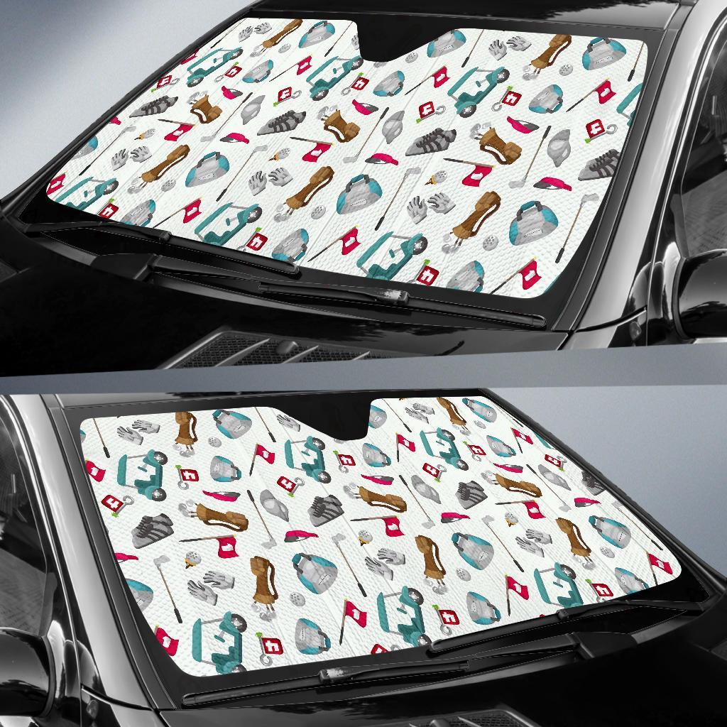 Golf Print Pattern Car Sun Shade-grizzshop