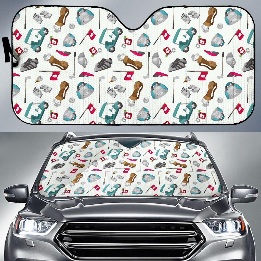 Golf Print Pattern Car Sun Shade-grizzshop