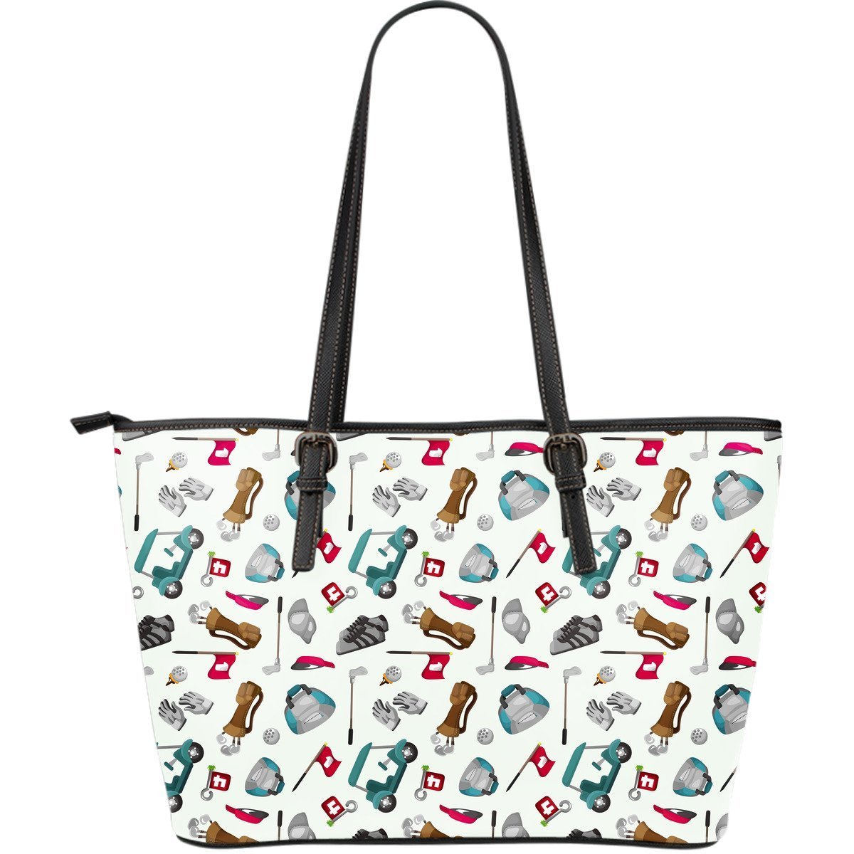 Golf Print Pattern Leather Tote Bag-grizzshop