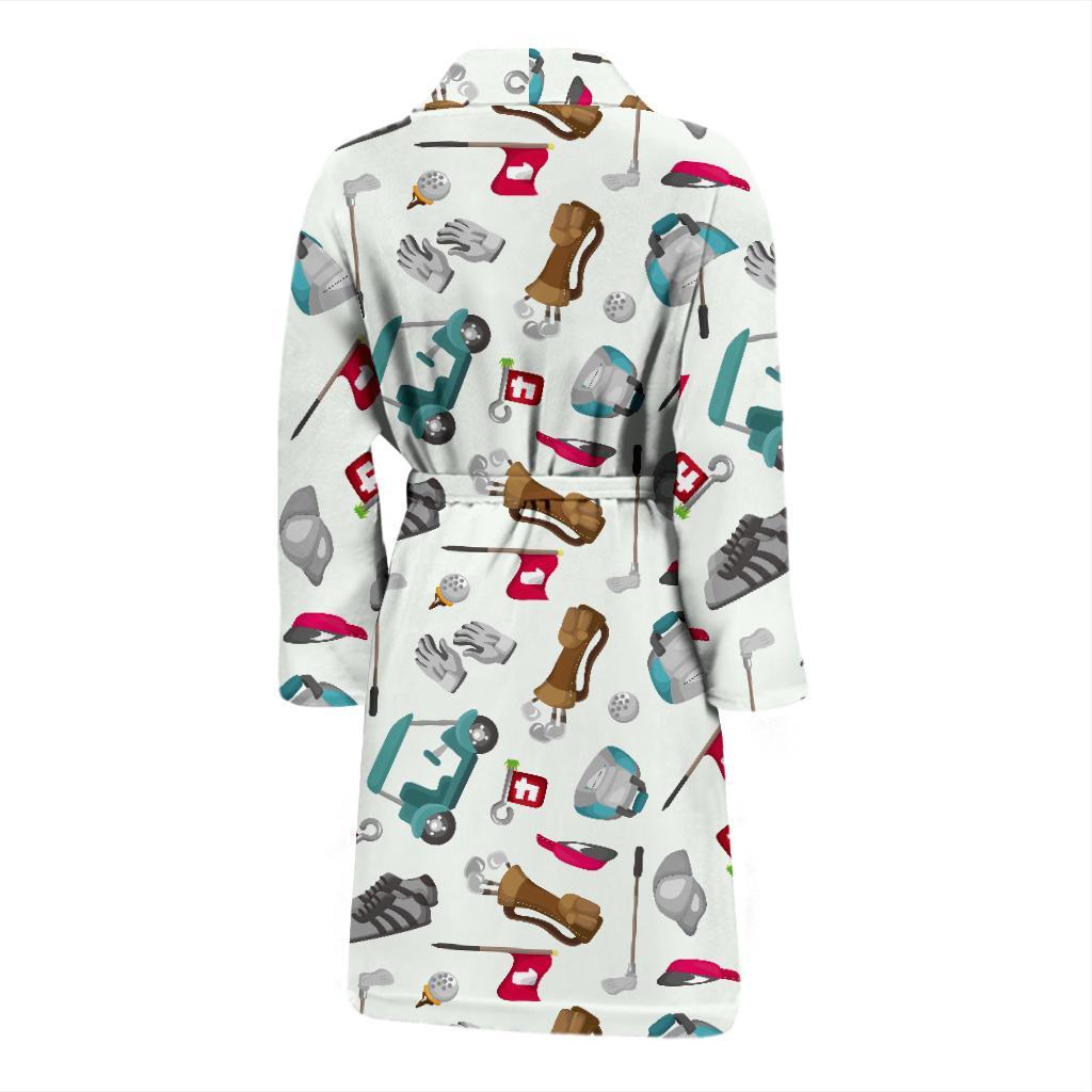 Golf Print Pattern Men Long Robe-grizzshop