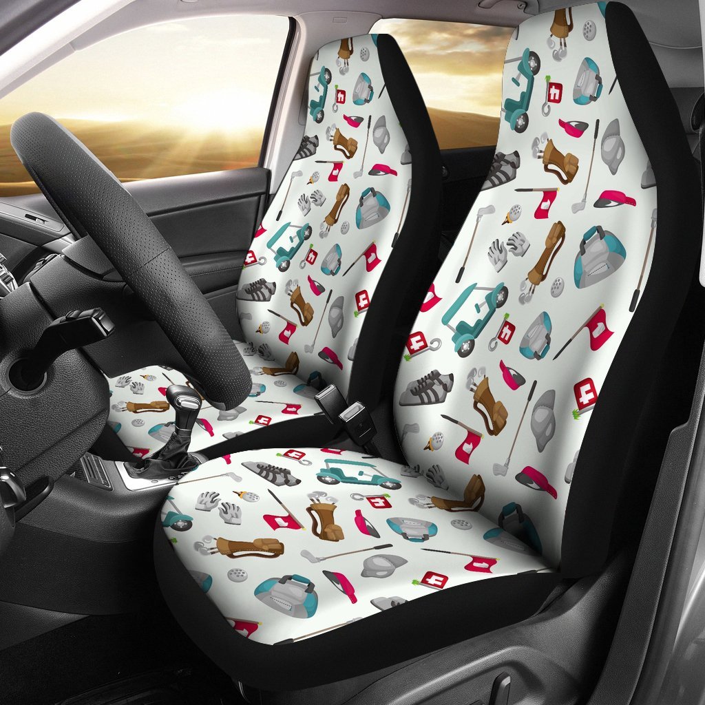 Golf Print Pattern Universal Fit Car Seat Covers-grizzshop