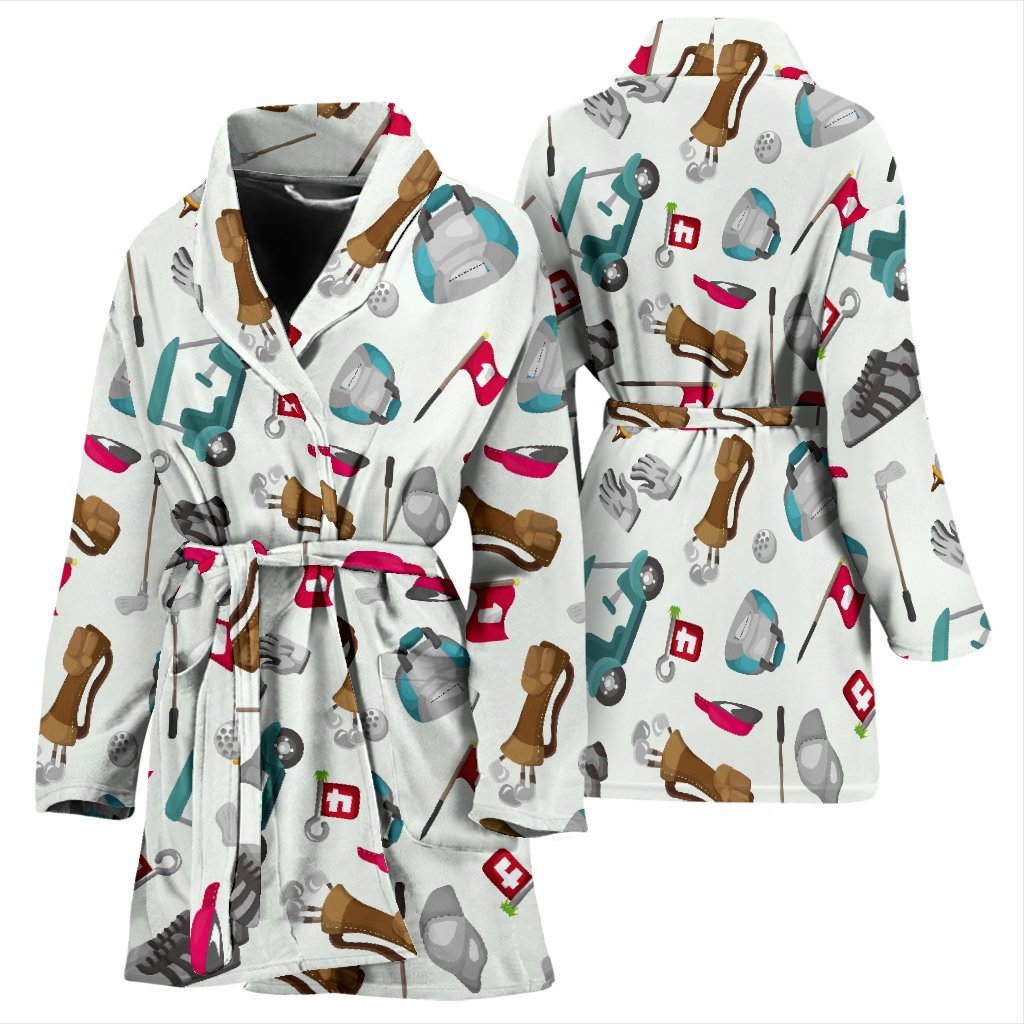 Golf Print Pattern Women Long Robe-grizzshop