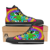 Good Vibes Only Quote Trippy Psychedelic Print Black High Top Shoes-grizzshop