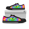 Good Vibes Only Quote Trippy Psychedelic Print Black Low Top Shoes-grizzshop