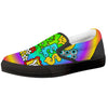 Good Vibes Only Quote Trippy Psychedelic Print Black Slip On Shoes-grizzshop