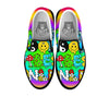 Good Vibes Only Quote Trippy Psychedelic Print Black Slip On Shoes-grizzshop