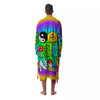 Good Vibes Only Quote Trippy Psychedelic Print Men's Robe-grizzshop