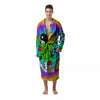 Good Vibes Only Quote Trippy Psychedelic Print Men's Robe-grizzshop