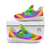 Good Vibes Only Quote Trippy Psychedelic Print White Athletic Shoes-grizzshop